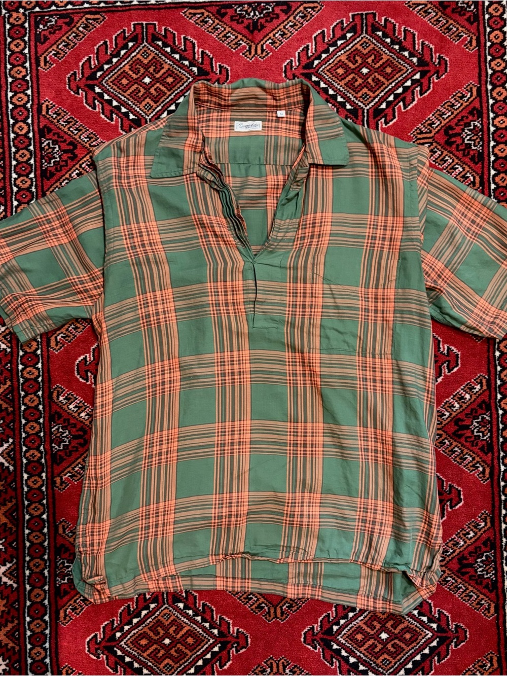 Camoshita United Arrows Plaid Short Sleeve Pullover Shirt
